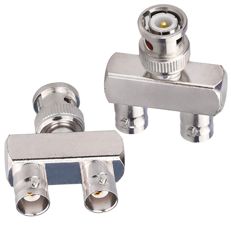 TUOLNK 2PCS BNC Male to Dual BNC Female 3-Way RF