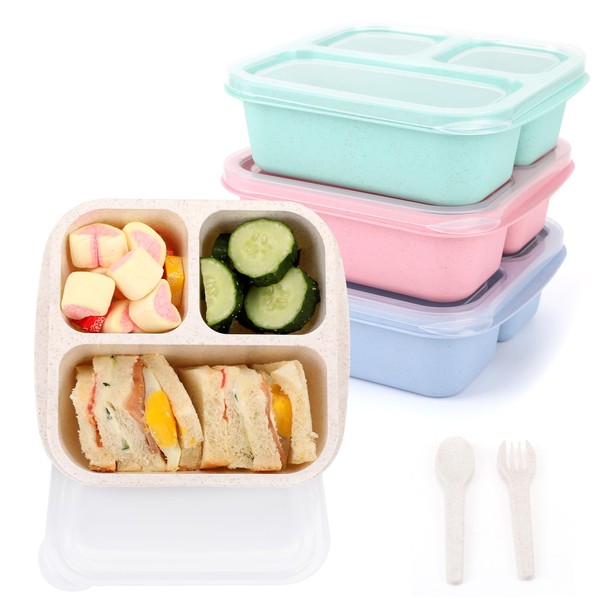 Snack Containers, 4 Pack Lunch Box, Snack Box Containers Reusable