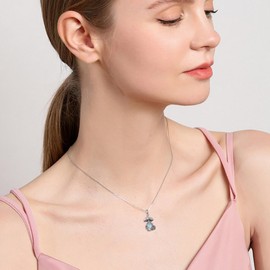 VENACOLY Mushroom Necklace 925 Sterling Silver Moonstone Mushroom Snail Pendant Necklace Mushroom Jewellery Gifts for Women, Sterling Silver, No Gemstone