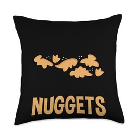 Dino Chicken Nugget Pillow Set Stuffed Animal Plush Lover Dino Nugget Throw Pillow, 18x18, Multicolor