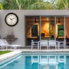 Outdoor Clock 16 Inch Large Wall Clocks Waterproof with Thermometer