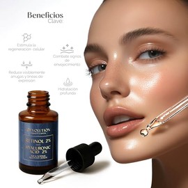 Serum Facial con Retinol y Ácido Hialurónico | Reduce Visiblemente Arrugas, Líneas de Expresión y Manchas | Efecto Antiarrugas: Mejora la Firmeza de la Piel y Produce Colágeno | Serum Facial 30ml