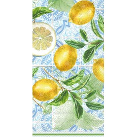 Boston International IHR - Servilletas de papel para bufé de 3 capas, 16 unidades, 8.5 x 4.5 pulgadas, limón cítrico