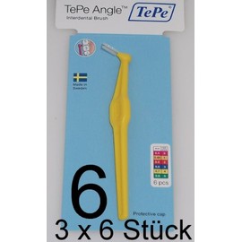 TePe Angle Interdental Brushes 0.7 mm Yellow Pack of 18