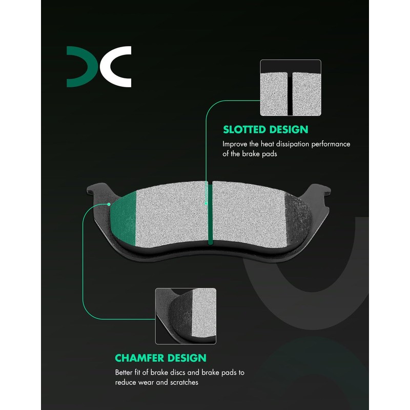 SCITOO Disc Brake Pads Kits D881-7758 Ceramic Rear Brake Pads
