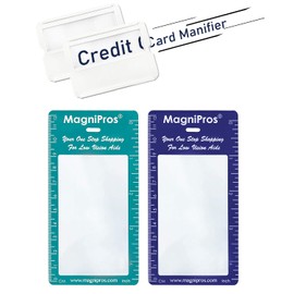 3X Magnifier Bookmark Ruler for Reading, Credit Card Size Magnifier, Credit Card Holder Card Protector with Magnifying Fresnel Lens
