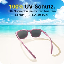 Mausito Children's Sunglasses 3-6 Years Boys & Girls I Comparison Winner Children's Sunglasses I 100% UV Protection I Flexible Sunglasses for Children I European Design Child Sunglasses, magenta