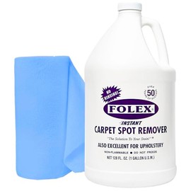 FOLEX Instant Carpet Spot Remover Carpet Cleaner with Reusable Cleaning Cloth - 128 oz - Removes Pet Accidents, Grease, Red Wine and More - 1 Pack