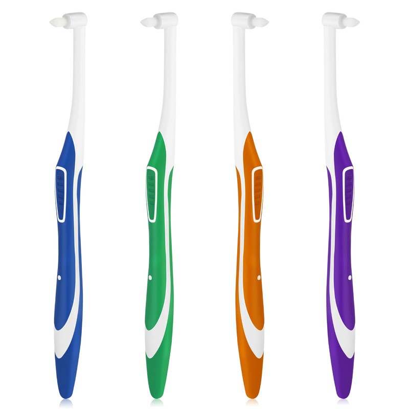 WLLHYF 4 Pcs Tuft Toothbrush Tufted Brush, Interspace Toothbrushes End-Tuft