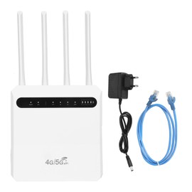 4G WiFi Router 600Mbps Standard SIM Card Slot 4 Antennas Support 20 Devices Mobile WiFi Hotspot for Europe 100‑240V EU Plug