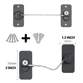 Fridge Lock, 2 Pack Refrigerator Lock with 4 Keys, Child Safety Locks with Strong Adhesive for Cabinet Lock, Freezer Lock and Drawer Lock (Black-Mini)