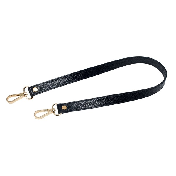 VanEnjoy Full Grain Leather Replacement Strap Shoulder Bag Purse, 0.98 inch Width Gold Hardware(Black)
