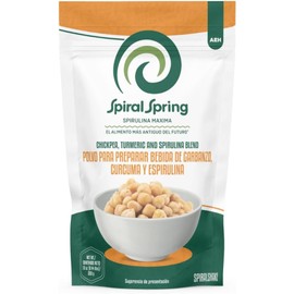 Spiral Spring Espirulina Orgánica + Garbanzo y Cúrcuma 100% Natural, Bolsa de 200 Gr con Mezcla de Polvo de Garbanzo, Cúrcuma y Espirulina Máxima.