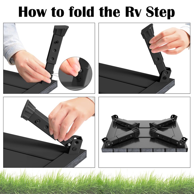 Marudina Large Platform RV Step with Cloth Cover and Anti-Slip