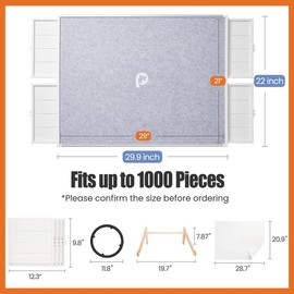 „ÄêMother's Day Gift„ÄëPITAPITA 1500pc Rotating Puzzle  Board with Drawers and Cover, 1000 2000pc Portable Dual-sided Lazy-Susan Spinning Tilting Puzzle Table 35‚Äùx27‚Äú Gift:_1500pc(suitable for standard-sized 1500pc puzzle)