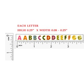 A to Z Little Stickers High 0.6cm - Colorful Alphabet Letters Self-Adhesive Glitter Metallic Foil Reflective Decorative Scrapbook for Name Photo Card Diary Album Planners (Each Letter High 0.25" or 0.6 cm) /10 Sheets per Pack