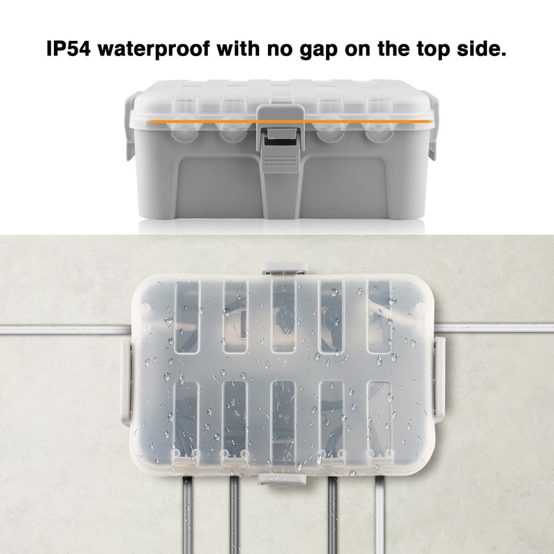 Flemoon Large Outdoor Electrical Box with Transparent Lid, IP54 Waterproof