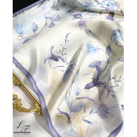 Hioyiwse Head Scarf For Women Hair Bandana 35" Large Square Satin Wrap Sleeping Neck Silk Satin Hair Scarves Lightweight Fashion Present F33