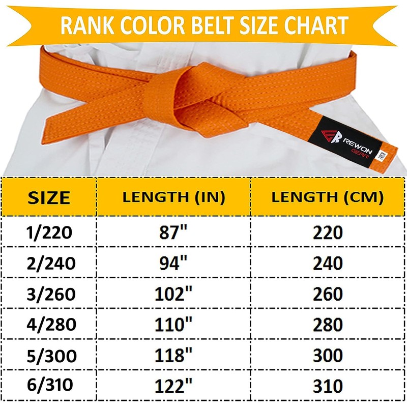 Rewon Gear Karate Martial Arts and Taekwondo Belt (Blue, 3/260cm)