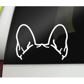 Frenchie Ears Decal | French Bulldog Car Sticker | Bumper Window Laptop Tumbler Decal | 6" x 4" Size | Made in USA