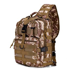 Jumahe Multi-functional Tactical Bag,Father Gift,Molle System,Outdoor Camouflage Large Breast Bag magic pack backpack ,Travel,Hiking,Weekend forest bags forest  bags fall freshness Crossbody Sling Travel Backpack - color: Desert