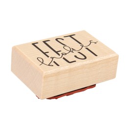 Rayher Wooden Stamp "Frohes Fest" (German Text), 4 x 6 cm, Wooden Text Stamp Christmas Stamp, Butter Stamp, 29227000