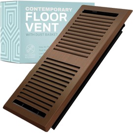 4X10 Floor Vent Cover Floor Register with Mesh Cover Trap, Heat and Air, Walkable Metal Floor Register for HVAC Duct, Contemporary, Oiled Bronze