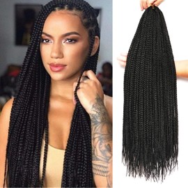 7 Packs Crochet Braids Hair Extensions Real Hair Strands for Braids African Wig Black Wig Women Natural Wig Braid Africa Women (66 cm (7 Pieces), 1B)