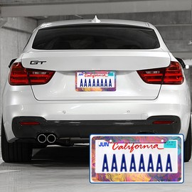 Swono Chaotic Waves License Plate Frame Rainbow Purple Fuchsia Pink Red Orange Gold License Plate Cover Aluminum Metal License Plate Holder Frame for Women Men Auto Decoration for US Car/Truck