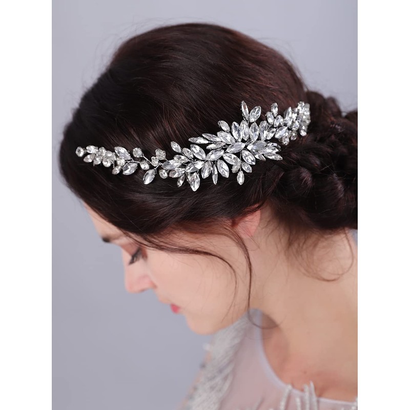JWICOS Peine de pelo de cristal para novia, accesorio para