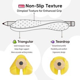 6-Pack Medium Pencil Grips for Kids,Teens,Adults,Comfortable Silicone Holders for Writing &Drawing,Anti-Slip Texture,Dual-Head Design for Left/Right-Handed Use,Improves Grip Control (Assorted Colors)