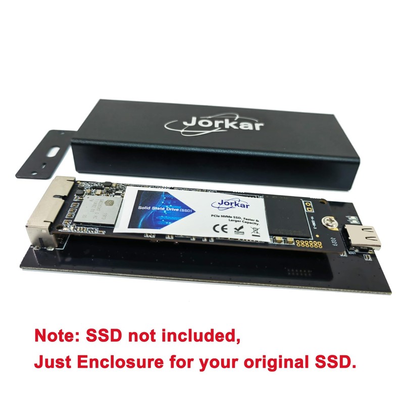 Jorkar External SSD Enclosure for MacBook Air/Pro 12+16 PIN SSD,