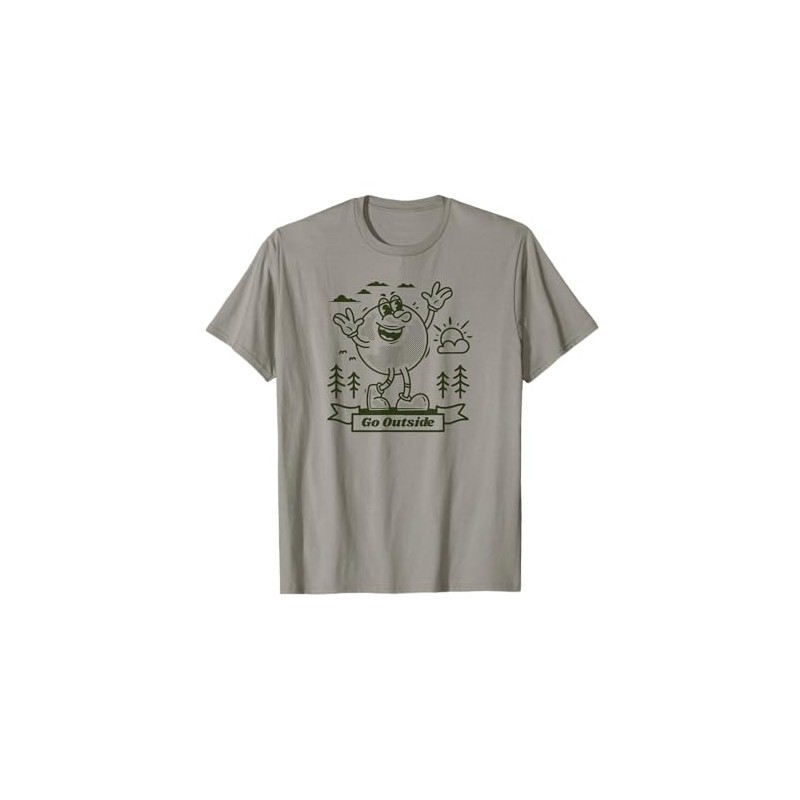 Go Outside Touch Grass Funny Cartoon Character T-Shirt