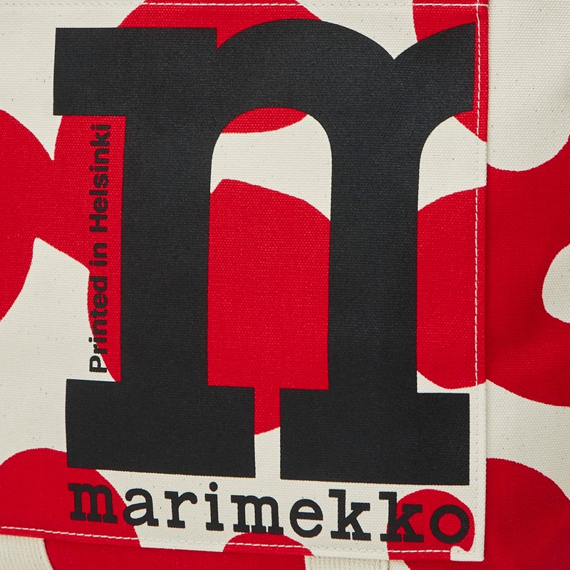 Marimekko 091974 830 Mono City Tote Bag, Red, White