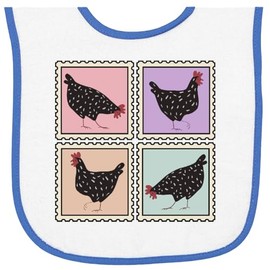 inktastic Cute Chicken Lover Stamps Baby Terry Cloth Bib White and Royal 46ddd