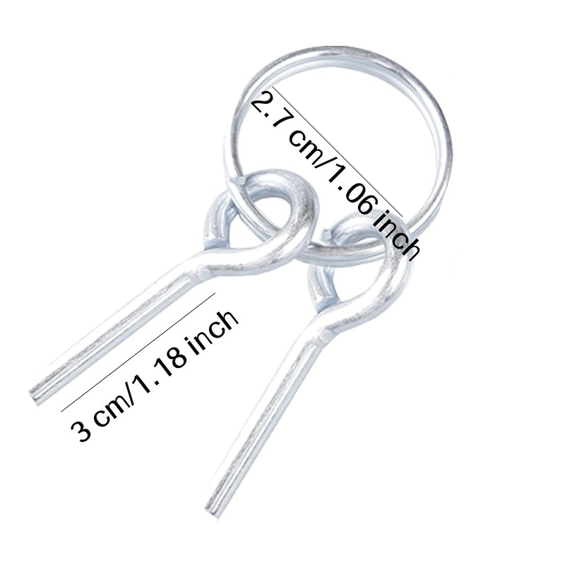 Tent Pole Rings and 2 Pins, 6 PCS Stainless Steel