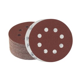 Meccion 125 mm Sandpaper Pack of 50 Velcro Sanding Discs Sanding Sheets Grit 100 8 Holes Round for Random Orbital Sander