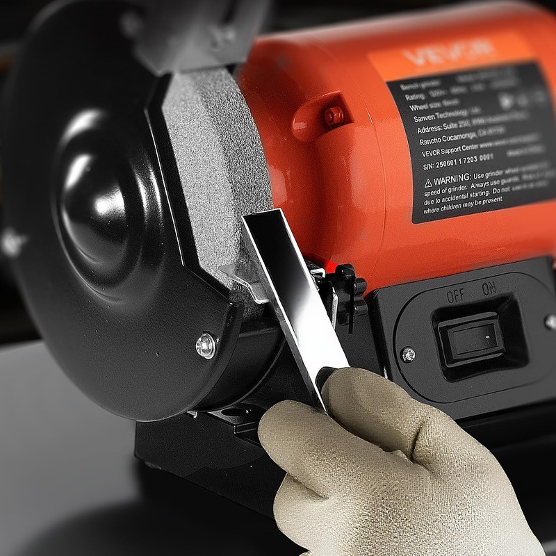 VEVOR Bench Grinder, 6-in Single Speed, 3450RPM High-Speed Table Grinders