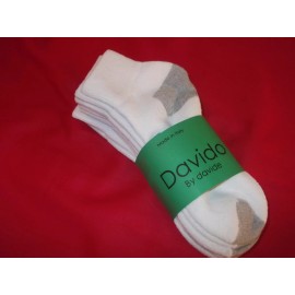 Davido women socks ankle/quarter made in Italy 100% cotton 4 pairs white siz 6-8