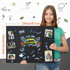 Black Trifold Poster Board, IKAYAS 24" X 16" Double Sided Poster Boards, Science Fair Display Boards Posterboard Foamboard for Mounting, Prints,Art,Display,Projects Classroom Supplies (10)
