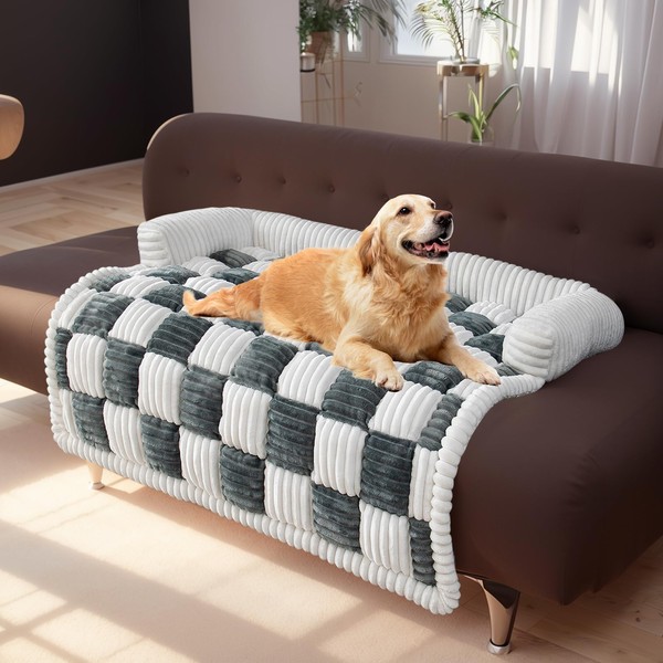 Topchances Fuzzy Pet Couch Covers for Sofa, Dog Couch Cover,