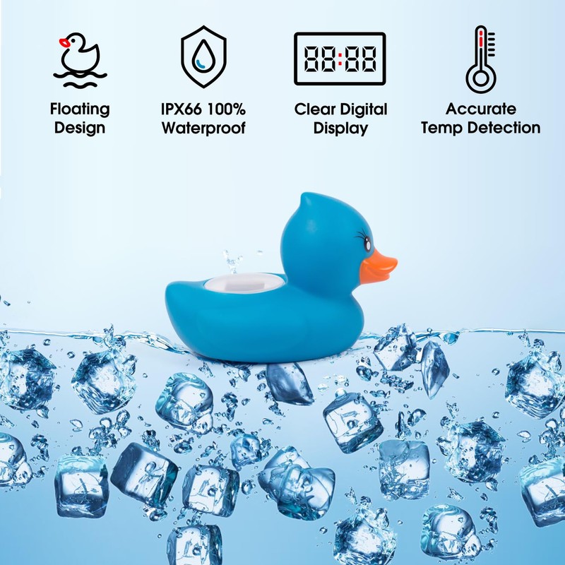 Ice Bath Thermometer & Timer, 100% Waterproof, Floating Water Thermometer