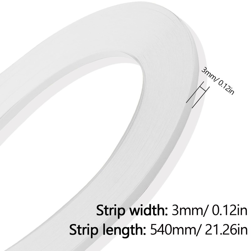Zorfeter White Quilling Paper Strips 120 Strips, 3mm(1/8") Width, 21