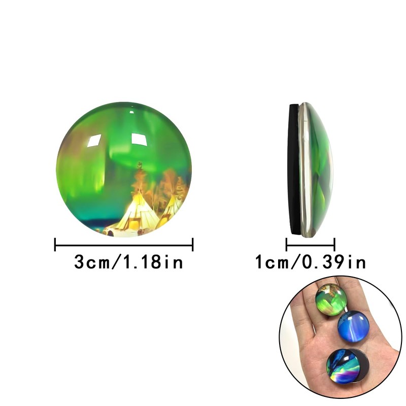 WELANE Glass Fridge Mangets, 10 PCS Aurora Crystal Magnetic Fridge