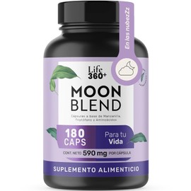 LIFE 360 Mezcla de Magnesio, Triptfano, Teanina y Manzanilla  180 Cpsulas con 1180 mg por porcin  Relajacin y Sueo Natural Moon Blend.                