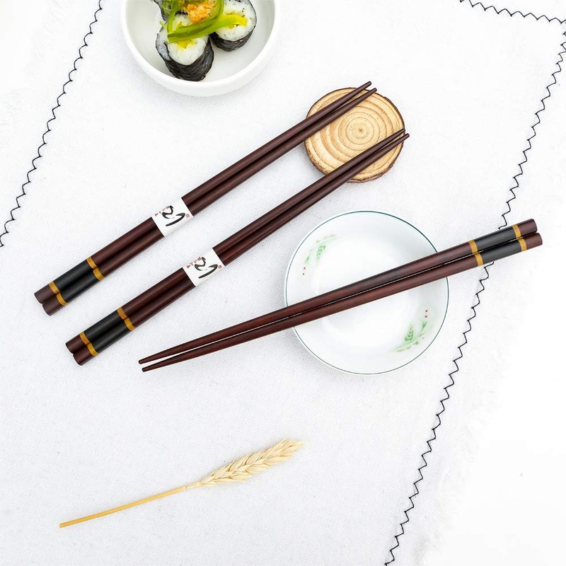 HuaLan Japanese Natural Wood Chopstick Set Reusable Classic Style Chopsticks