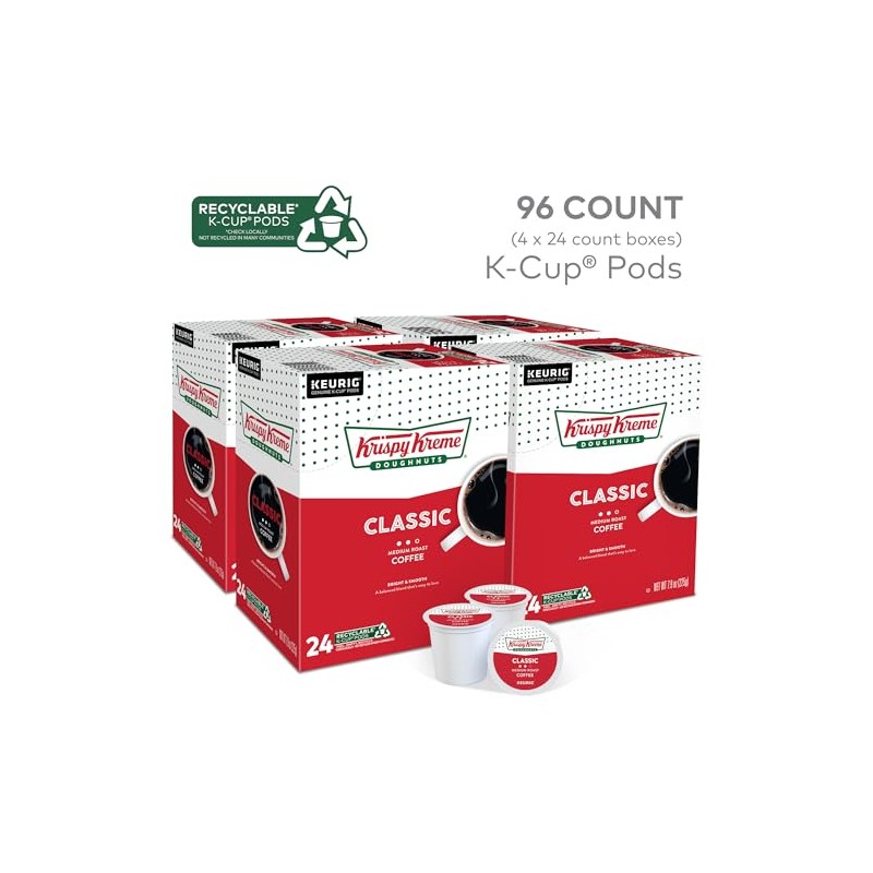 Krispy Kreme Classic Coffee, Keurig Single Serve K-Cup Pods, Medium