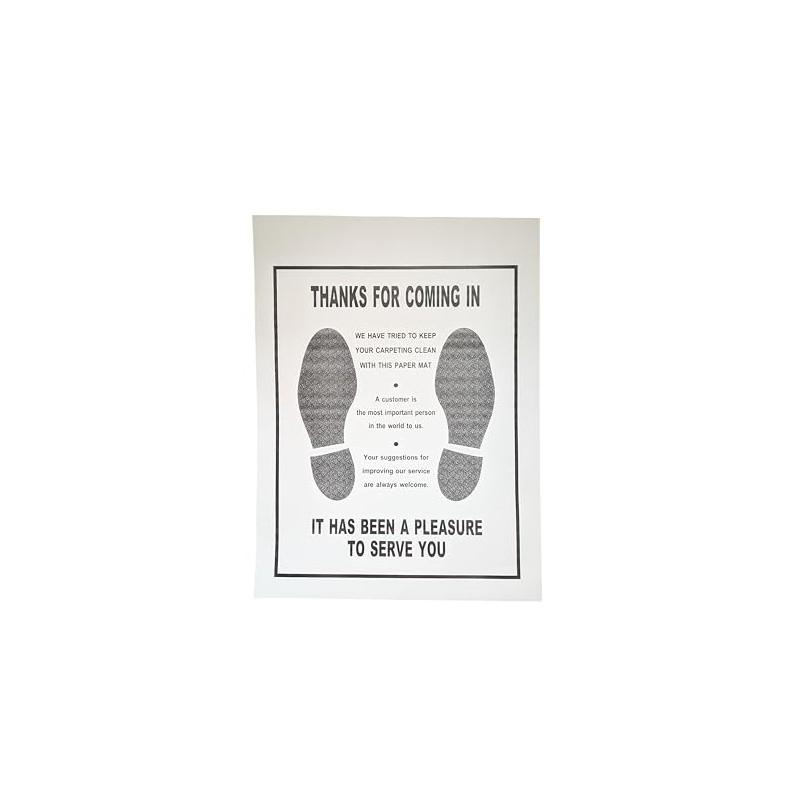 Disposable White Paper Car Mats 22x17 inch Floor Protection for