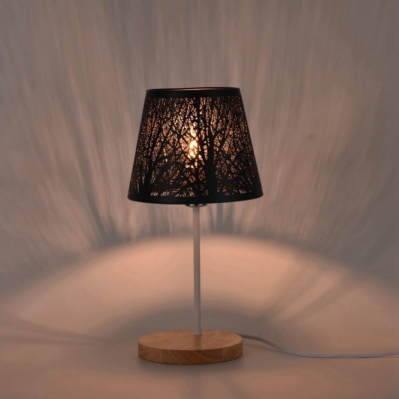 Orimommth Small Lamp Shade,Barrel Metal Lampshade with Pattern Wrought Iron