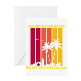 CafePress South Carolina Cherry Grove Beach Greeting Cards Folded Greeting Card Glossy
